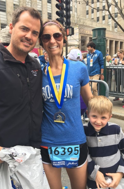 Rockwall dentist with her family at a marathon